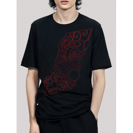 Tricou din bumbac cu patru elemente